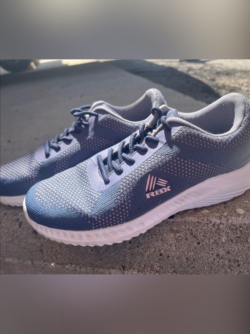 RBX Women's Blue Knit Athletic Sneakers with White Sole